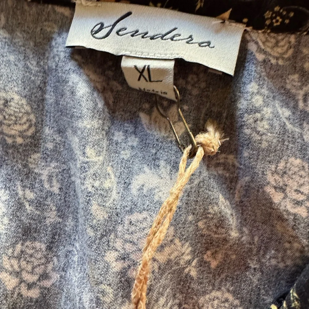 Sendero Western Prairie Floral Midi Dress NWT XL Button Front Pockets - Picture 2 of 4